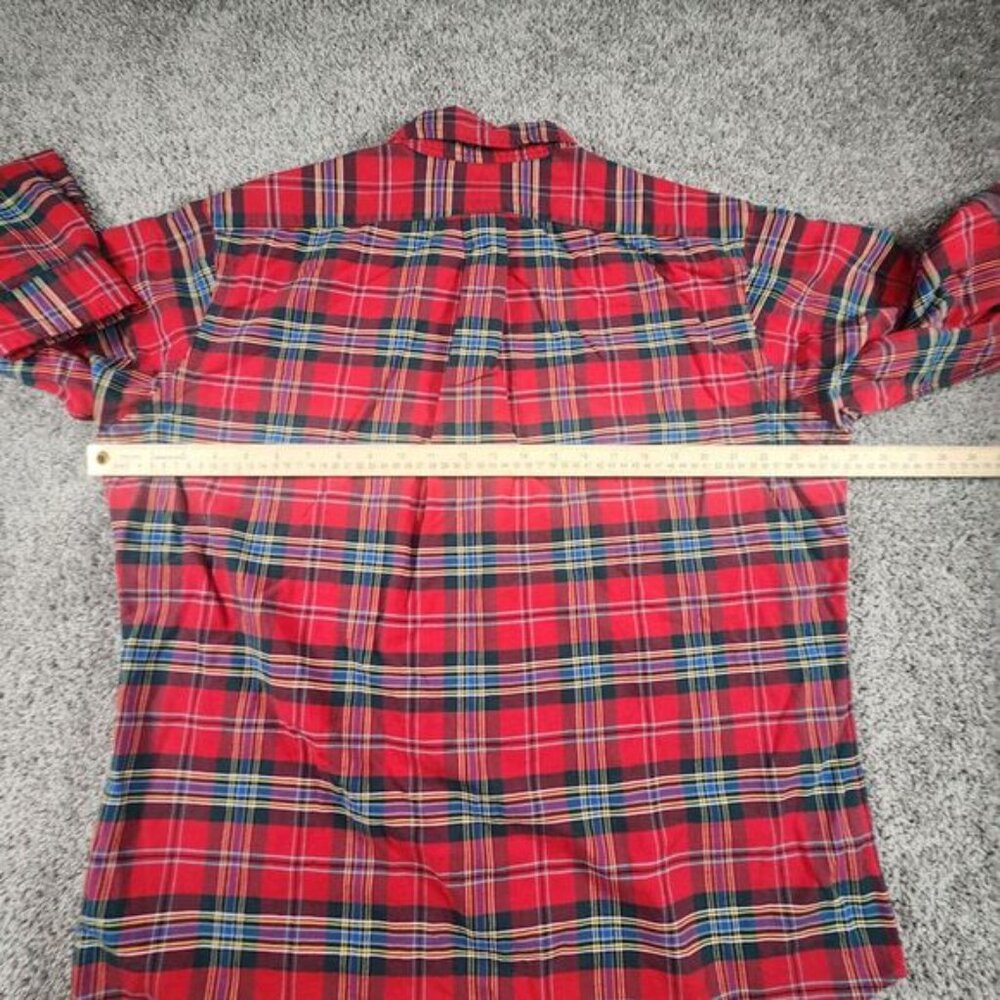 Ralph Lauren Shirt Mens‎ Large Plaid Preppy Career Button Pony Office Thick - Picture 6 of 9